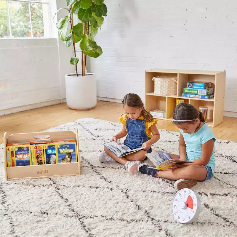 ECR4Kids Double-Sided Book Caddy with Countdown Timer, Portable Library