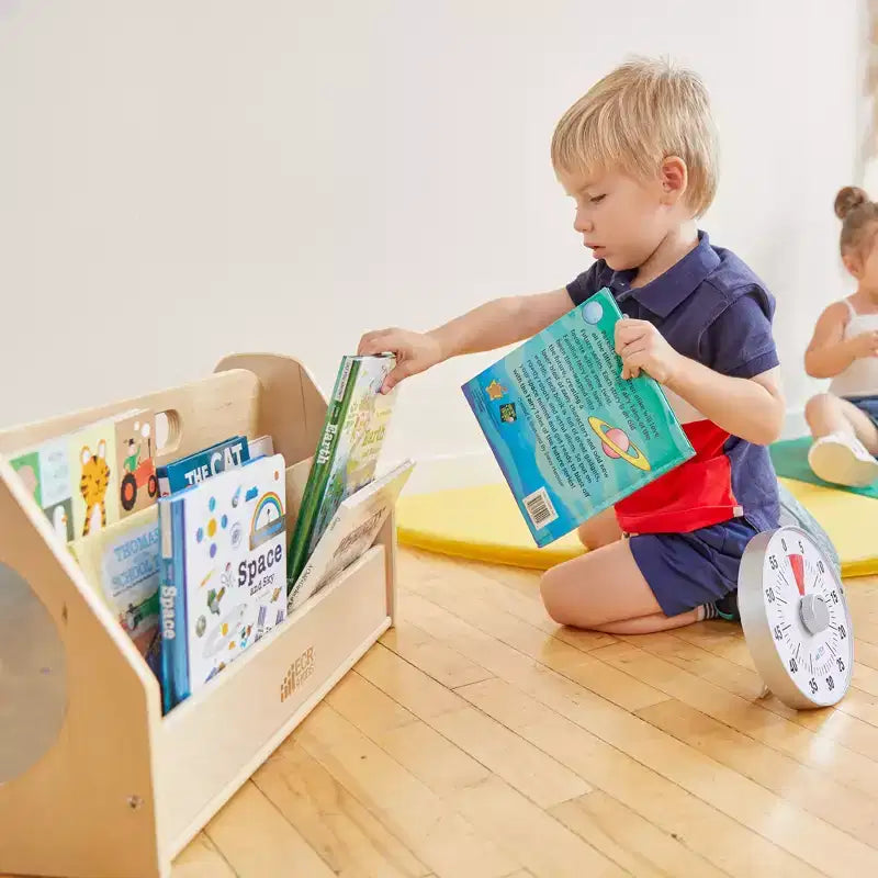 ECR4Kids Double-Sided Book Caddy with Countdown Timer, Portable Library