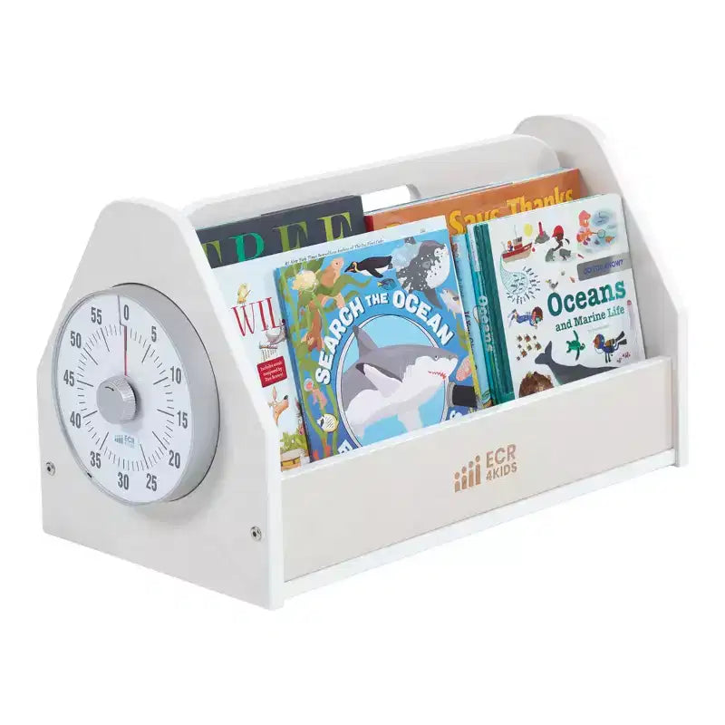 ECR4Kids Double-Sided Book Caddy with Countdown Timer, Portable Library