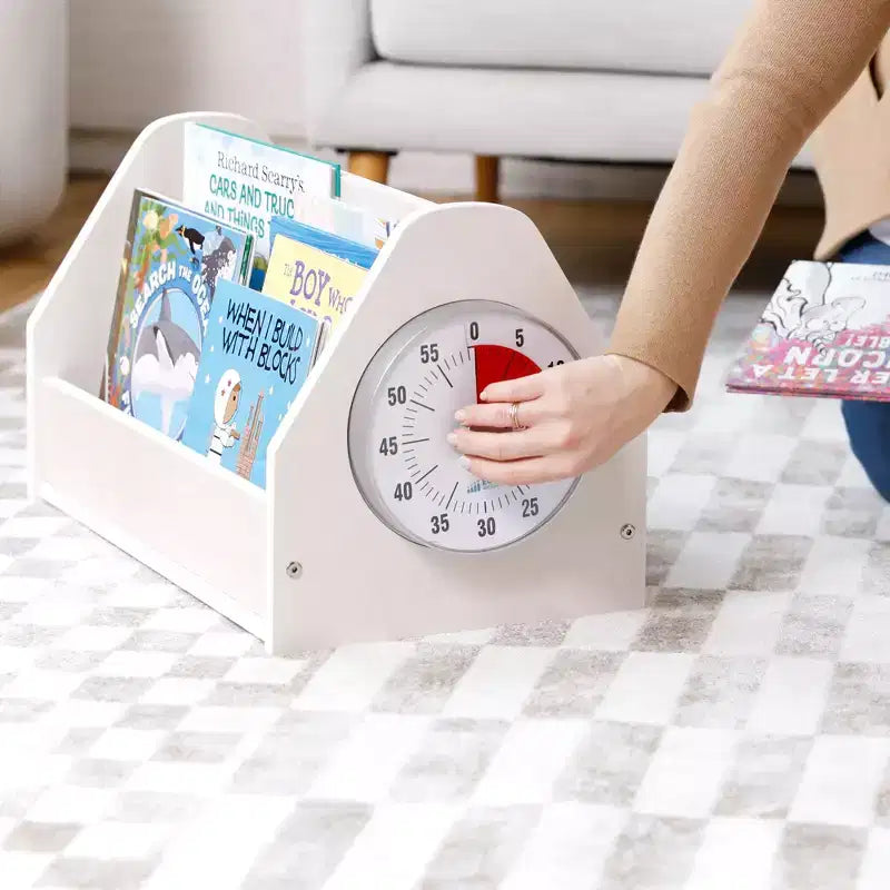 ECR4Kids Double-Sided Book Caddy with Countdown Timer, Portable Library