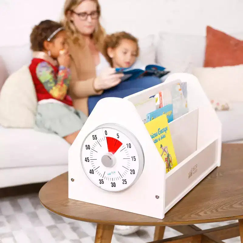 ECR4Kids Double-Sided Book Caddy with Countdown Timer, Portable Library