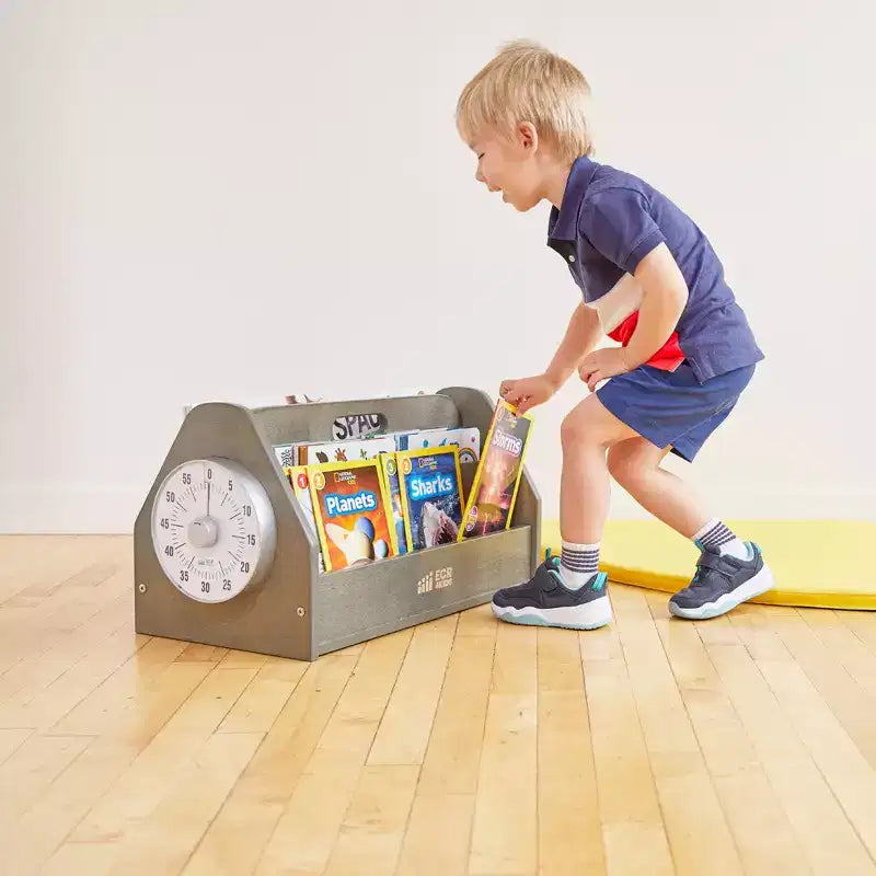 ECR4Kids Double-Sided Book Caddy with Countdown Timer, Portable Library