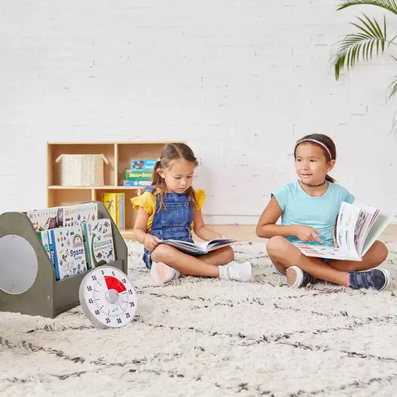 ECR4Kids Double-Sided Book Caddy with Countdown Timer, Portable Library