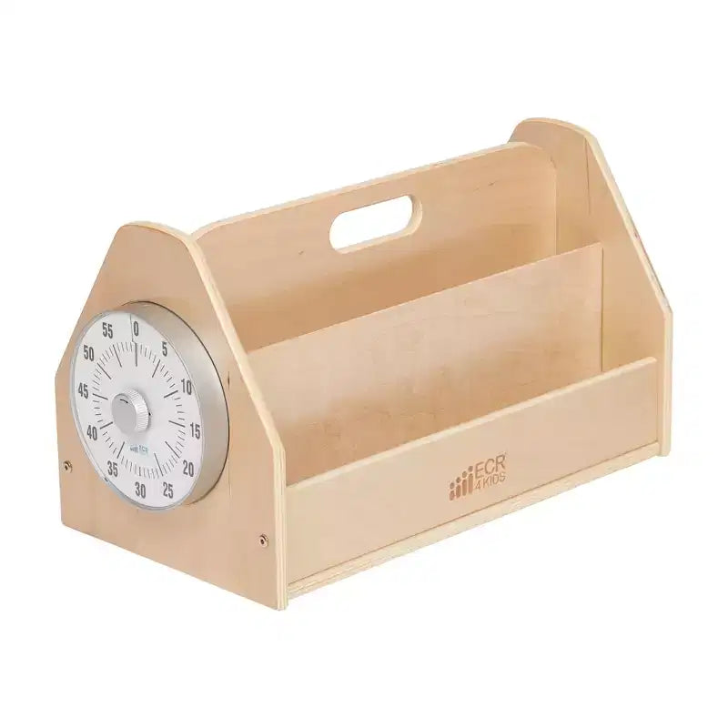 ECR4Kids Double-Sided Book Caddy with Countdown Timer, Portable Library