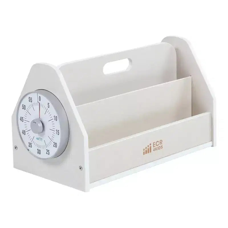 ECR4Kids Double-Sided Book Caddy with Countdown Timer, Portable Library