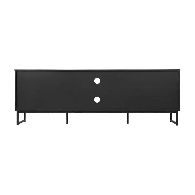 Flash Furniture Malaki Mid-Century Modern 65 Inch TV Stand with 2 Rattan Soft Close Doors and Fixed Center Shelf, TV Stand for up to 70 TV's