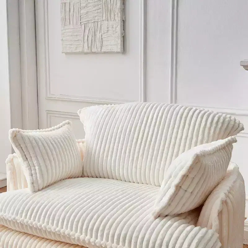 Convertible Compressed Sofa Chair with Ottoman, Modern Corduroy Fabric Armchair for Small Spaces, Living Room, Dorm, or Apartment