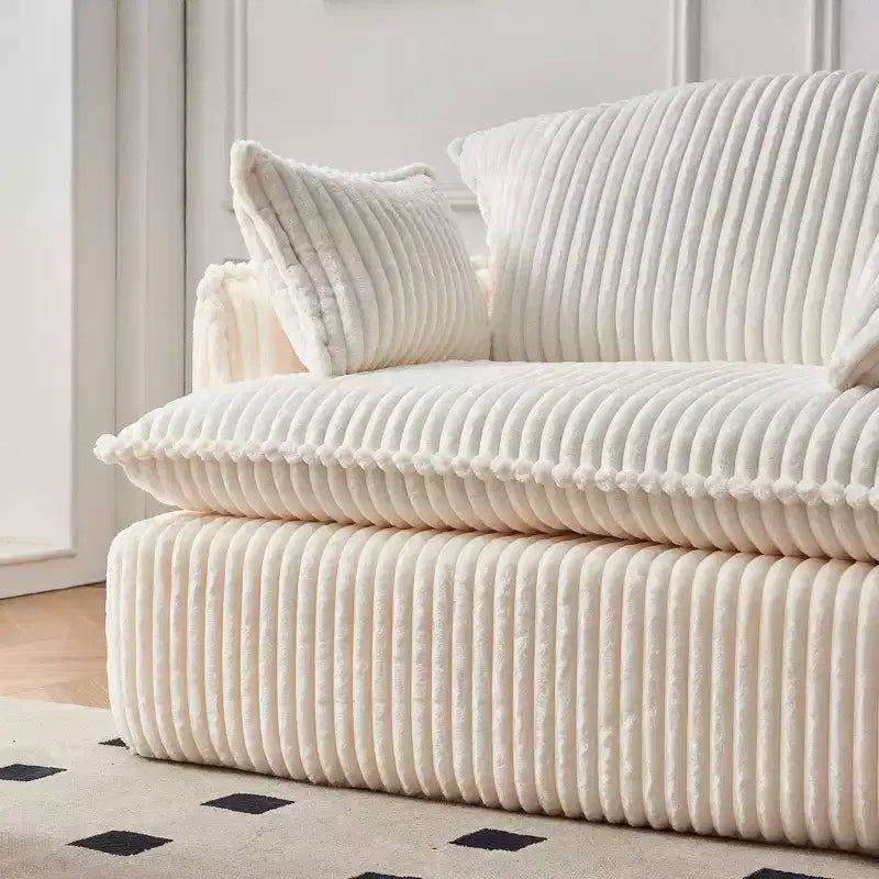 Convertible Compressed Sofa Chair with Ottoman, Modern Corduroy Fabric Armchair for Small Spaces, Living Room, Dorm, or Apartment