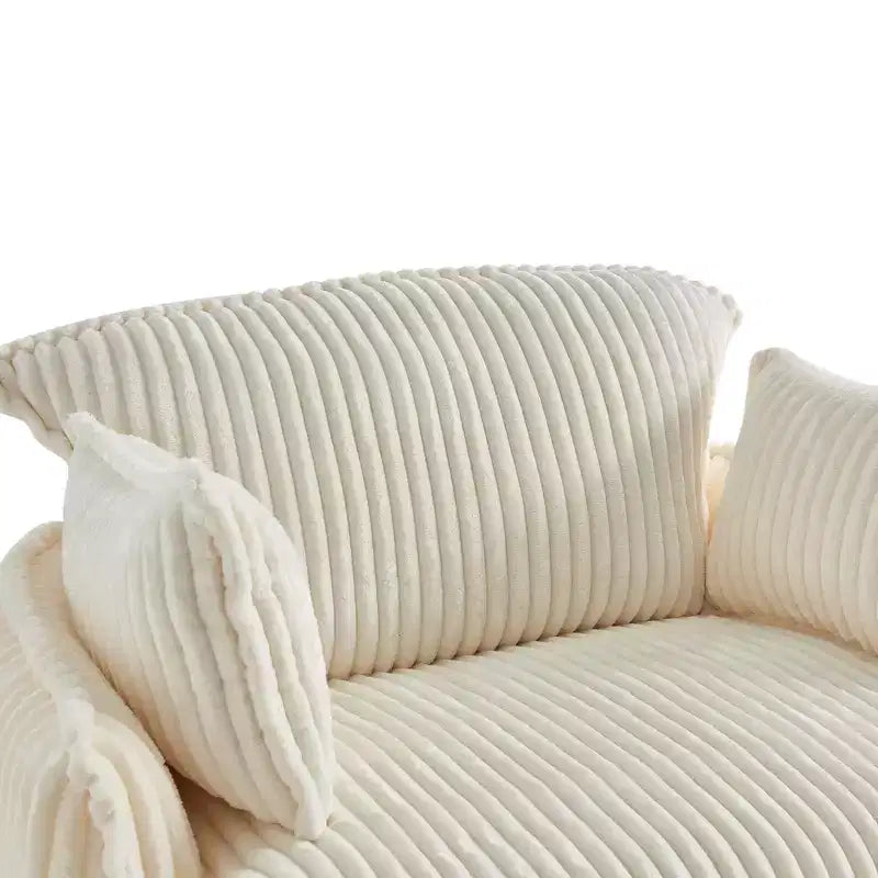 Convertible Compressed Sofa Chair with Ottoman, Modern Corduroy Fabric Armchair for Small Spaces, Living Room, Dorm, or Apartment