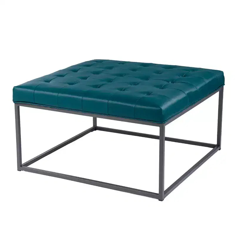 Ciarin Upholstered Cocktail Ottoman - Blue - SEI