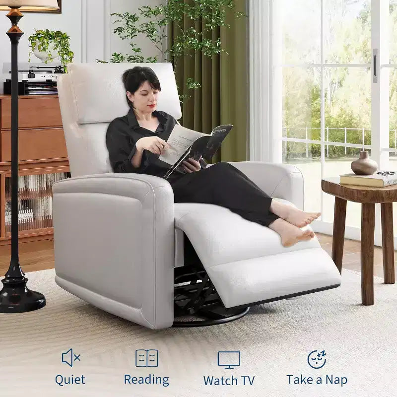 Fauteuil inclinable manuel Garvee avec pivotement à 360° et fonction bascule, revêtement en similicuir doux, soutien ergonomique