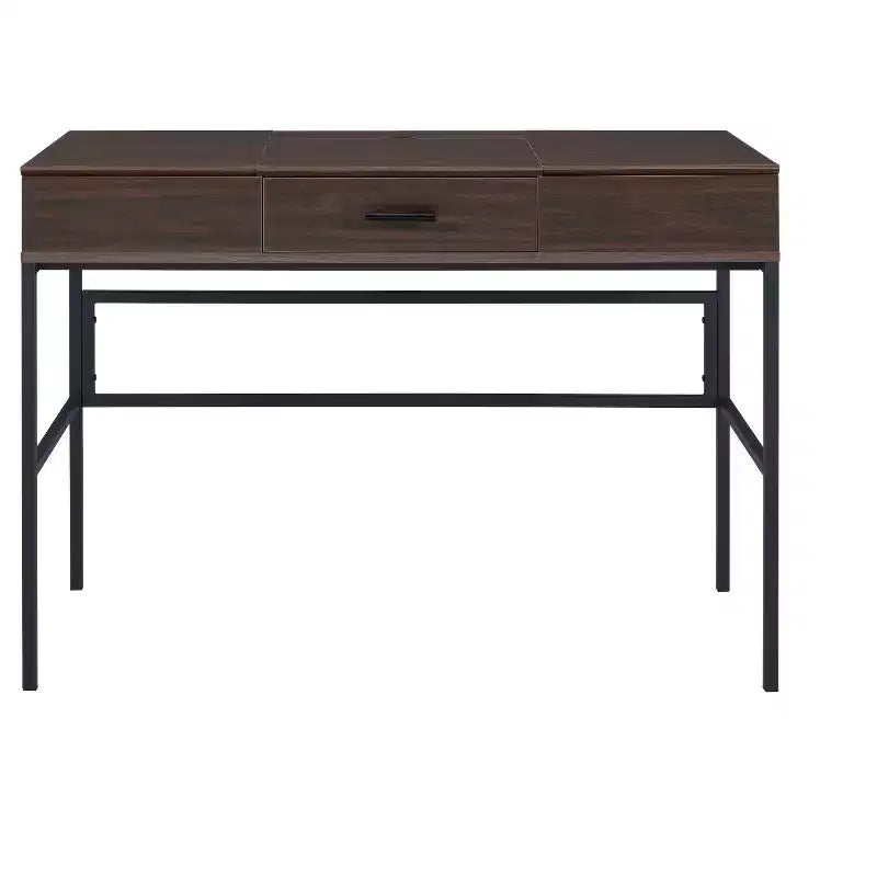 HomeRoots 42 Brown and Black Writing Desk