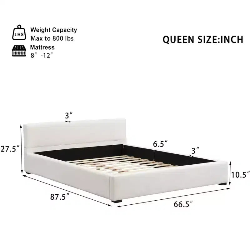 Christopher Knight Home Gianni Modern Upholstered Platform Bed with Wide-Edge Headboard