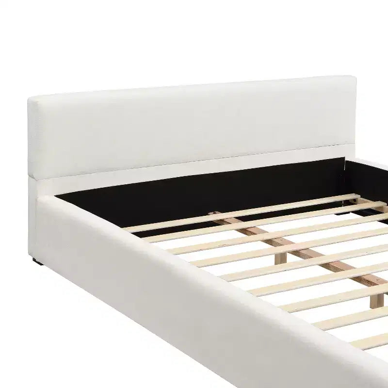 Christopher Knight Home Gianni Modern Upholstered Platform Bed with Wide-Edge Headboard