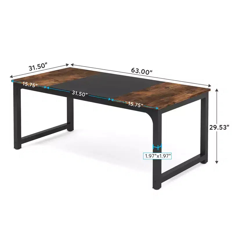 MAYEERTY 63 Inch Dining Table, 4-6 Seater White Faux Marble Top Gold Steel Frame Kitchen Table with Adjustable Feet