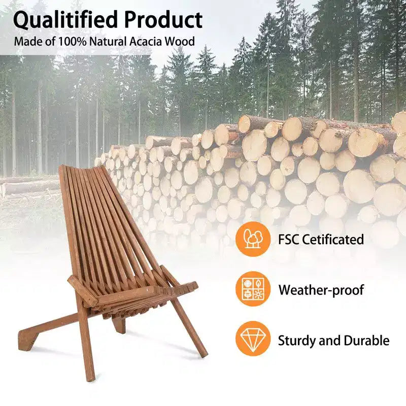 Karl Home |Brown Patio Wood Folding Chair(Set Of 1)