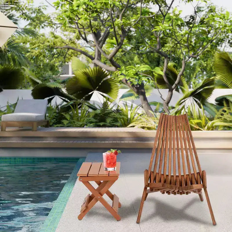 Karl Home |Brown Patio Wood Folding Chair(Set Of 1)