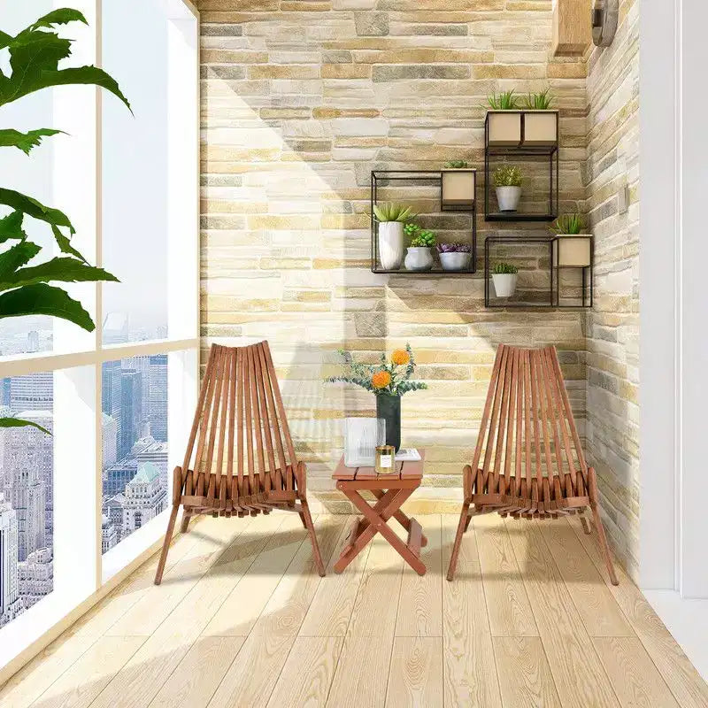 Karl Home |Brown Patio Wood Folding Chair(Set Of 1)