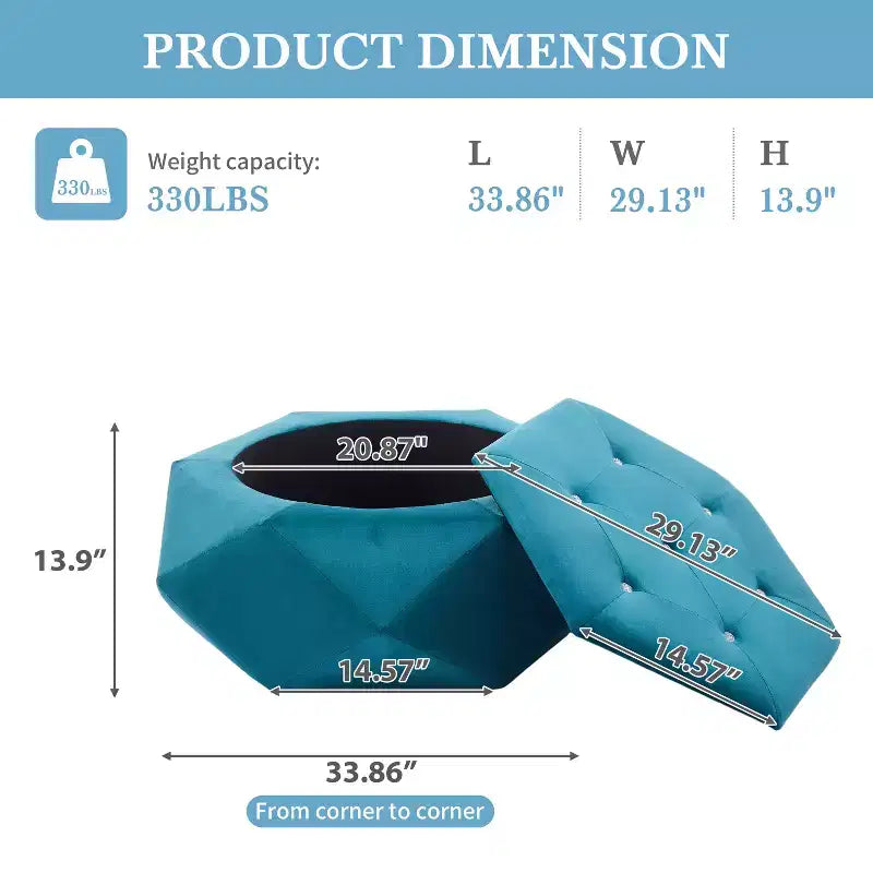 Christopher Knight Home Florence Modern Velvet Polygon Diamond Tufted Storage Ottoman