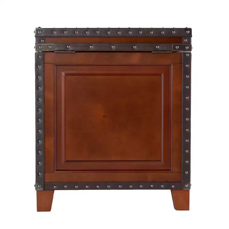 Amherst Trunk End Table with Storage - Brown - SEI