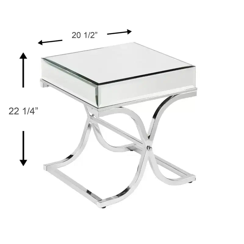 Ava Mirrored End Table - Silver - SEI