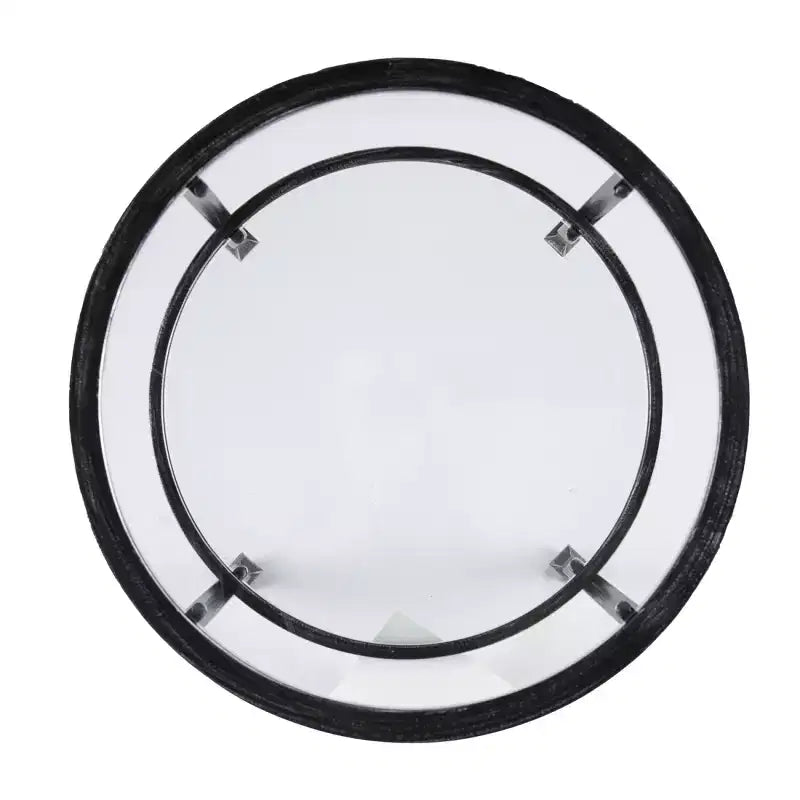 Jaymes Metal/Glass Round End Table - Black - SEI
