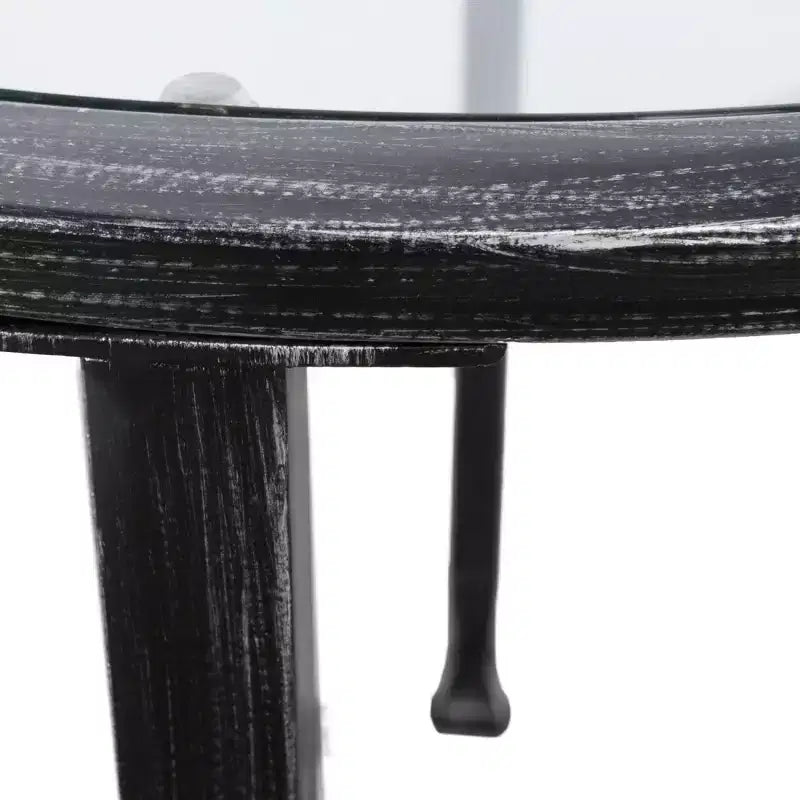 Jaymes Metal/Glass Round End Table - Black - SEI
