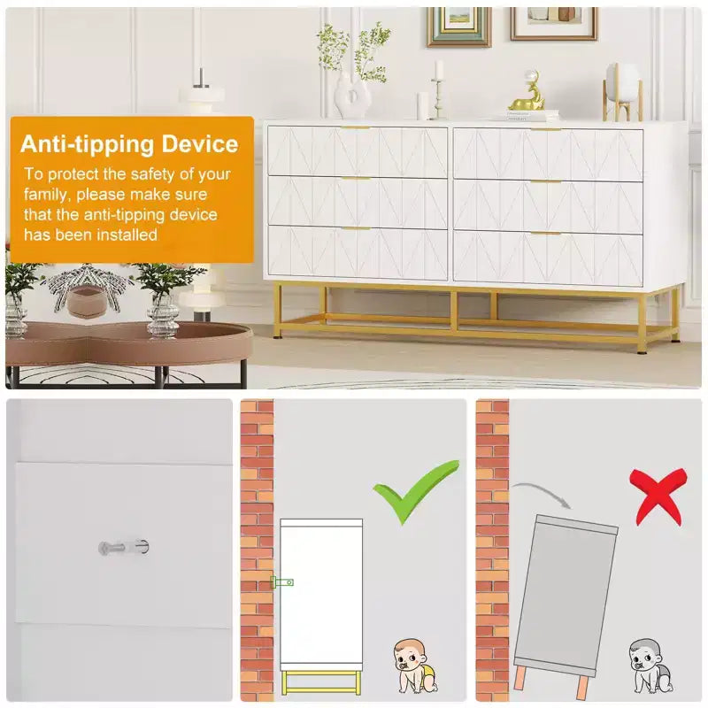 6-Drawer Fabric Dresser for Bedroom, Small Storage Chest with Wood Top, Modern Nightstand End Table for Closet, Living Room, Clothes Organizer