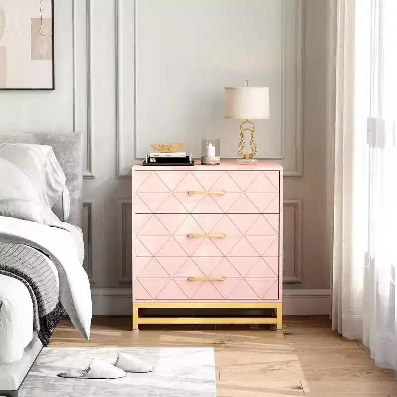 Chest of Drawers with 3 Drawer, Wooden Dresser for Bedroom, Nightstand for Storage and Organization