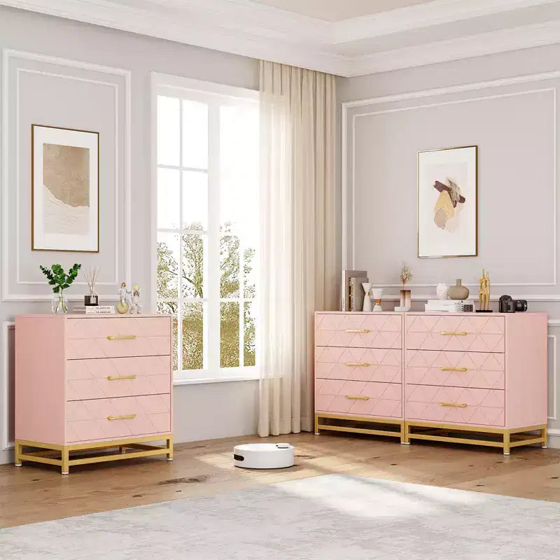 Chest of Drawers with 3 Drawer, Wooden Dresser for Bedroom, Nightstand for Storage and Organization