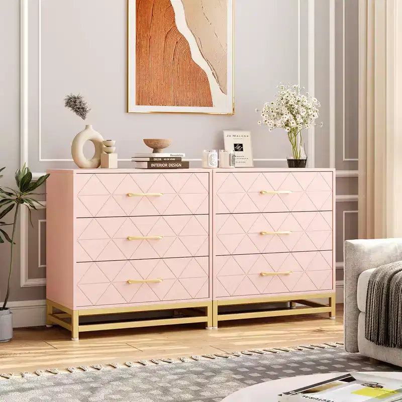 Chest of Drawers with 3 Drawer, Wooden Dresser for Bedroom, Nightstand for Storage and Organization