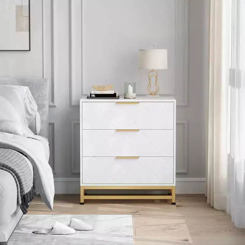 Chest of Drawers with 3 Drawer, Wooden Dresser for Bedroom, Nightstand for Storage and Organization