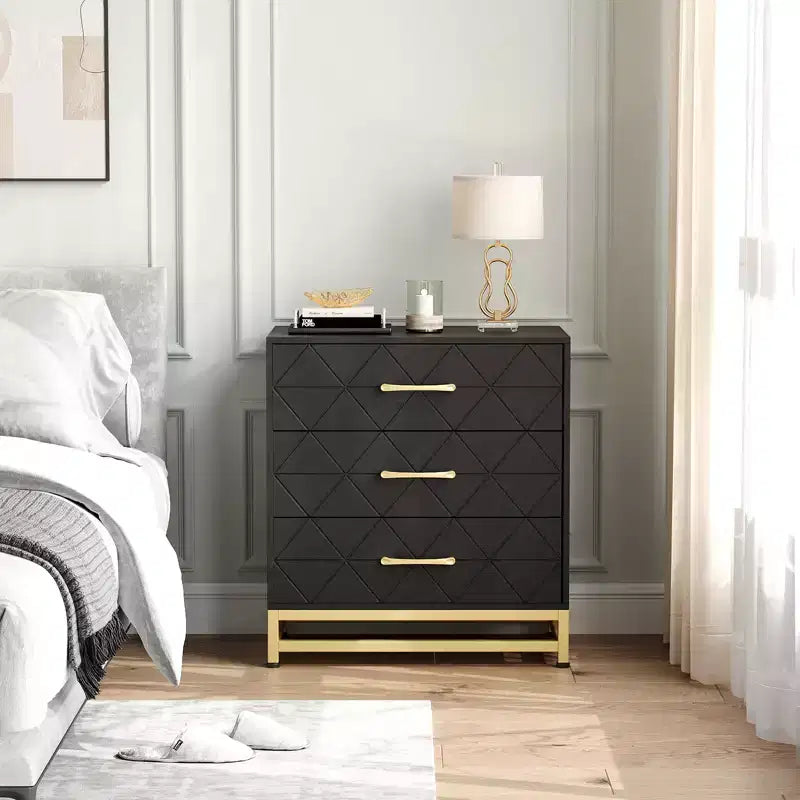 Chest of Drawers with 3 Drawer, Wooden Dresser for Bedroom, Nightstand for Storage and Organization