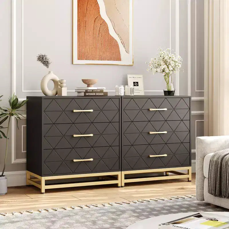 Chest of Drawers with 3 Drawer, Wooden Dresser for Bedroom, Nightstand for Storage and Organization