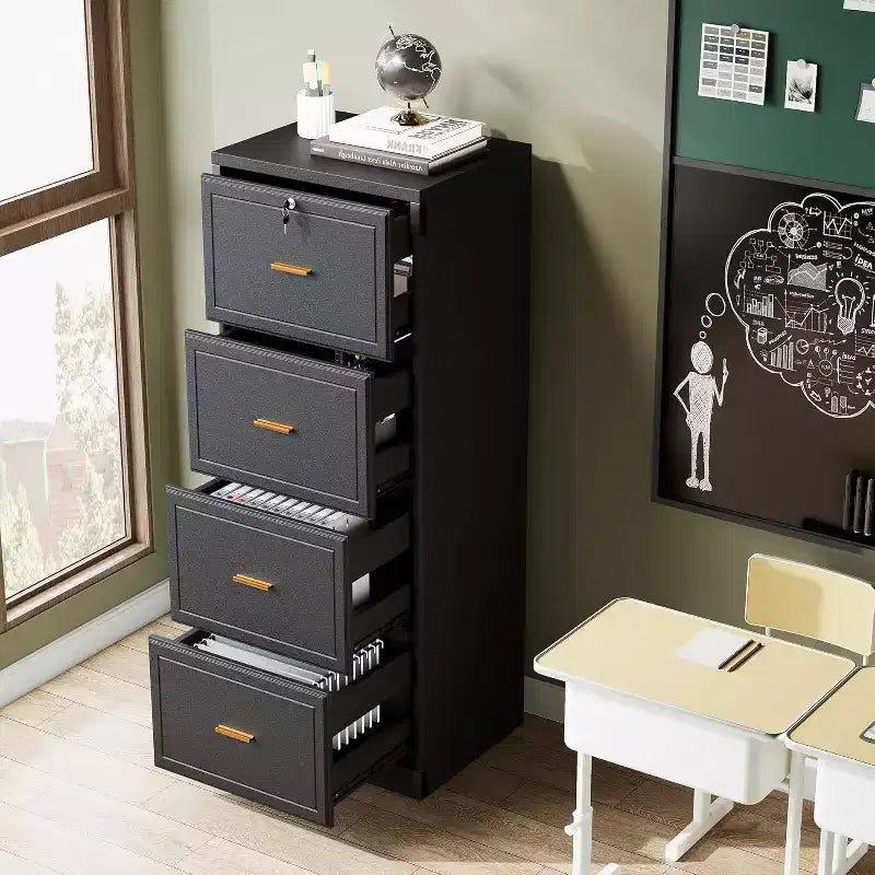 Tribesigns 4-Drawer File Cabinet with Lock, Vertical Filing Cabinet with Key for Home Office