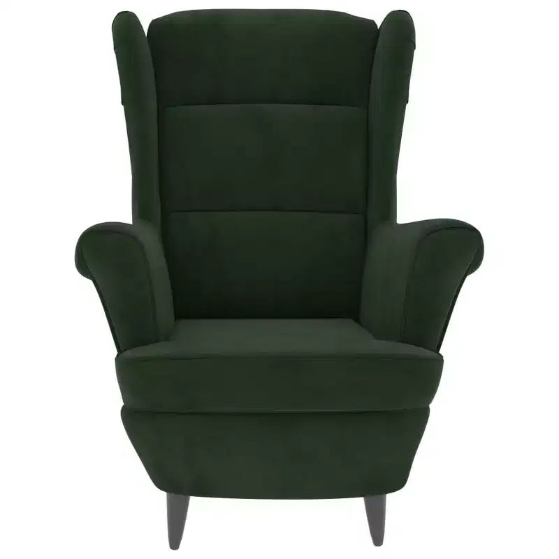 VidaXL Armchair Dark Green Velvet - Plywood Standard Accent Chair