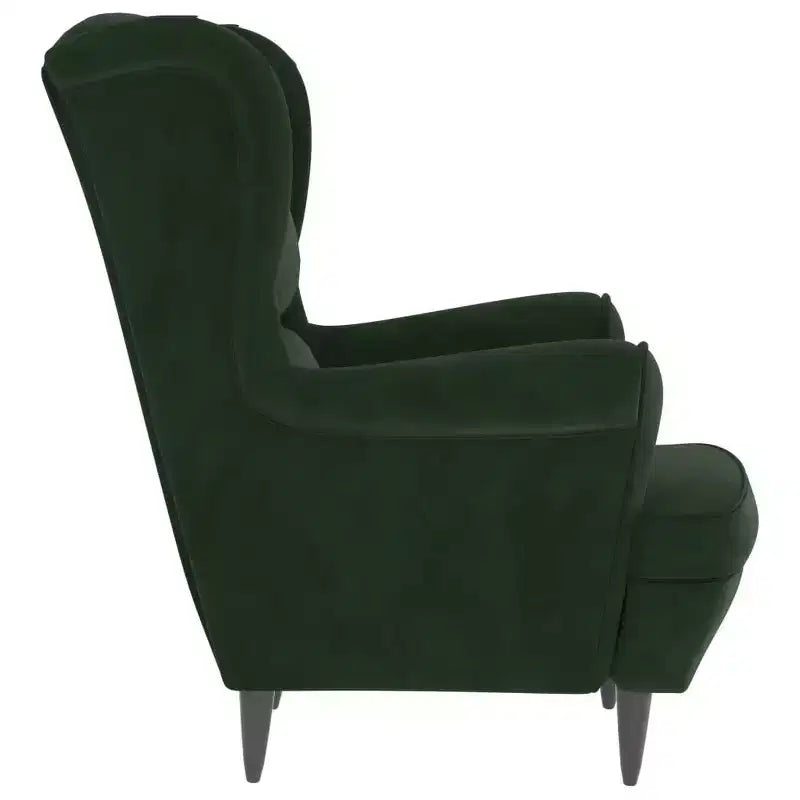 VidaXL Armchair Dark Green Velvet - Plywood Standard Accent Chair