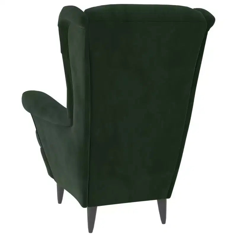 VidaXL Armchair Dark Green Velvet - Plywood Standard Accent Chair