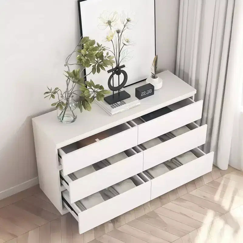 Okak 6 Deep Drawer Dresser for Bedroom,Modern Closet Dressers Wood Spacious Dresser Storage Cabinet Large Nightstand for Living Room Entryway