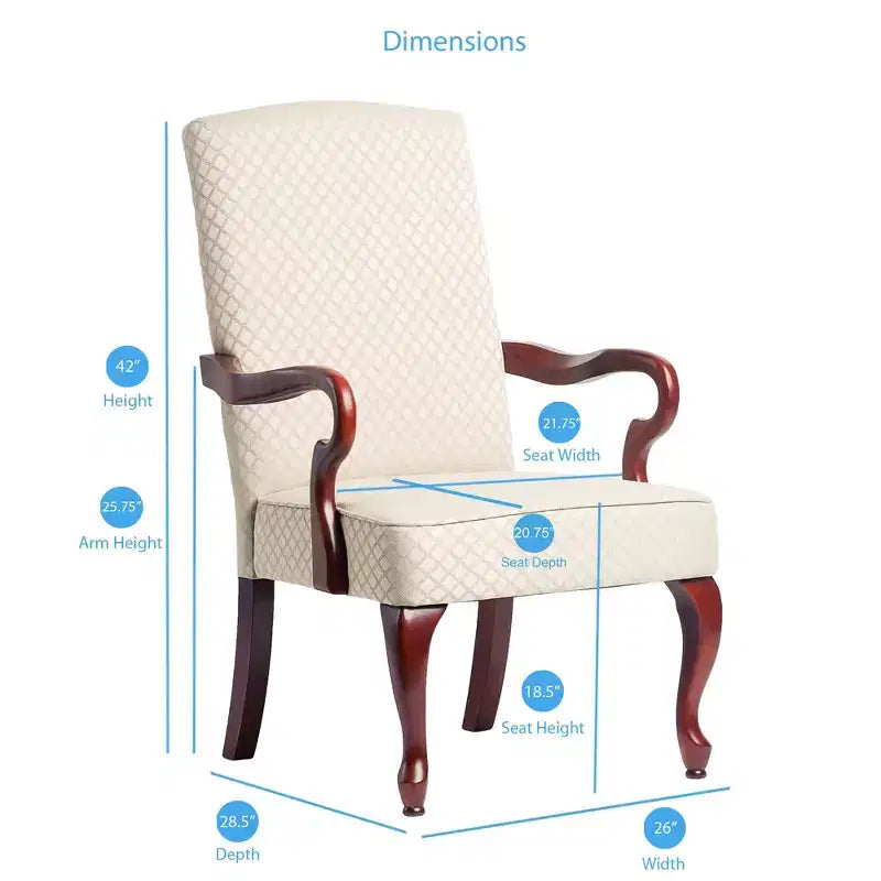 Okak Modern Elegant Accent Chair Living Room Chair with Soft Upholstered Gooseneck Armchair Solid Wood for Lounge Bedroom