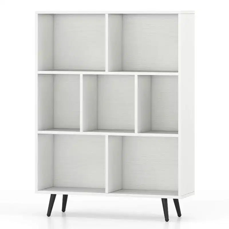 Costway 7/8/10/10 Cube 31.5/39.5/47/55 Bookcase with 4/5 Metal Legs 2 Anti-tip Devices Display Cabinet Rack
