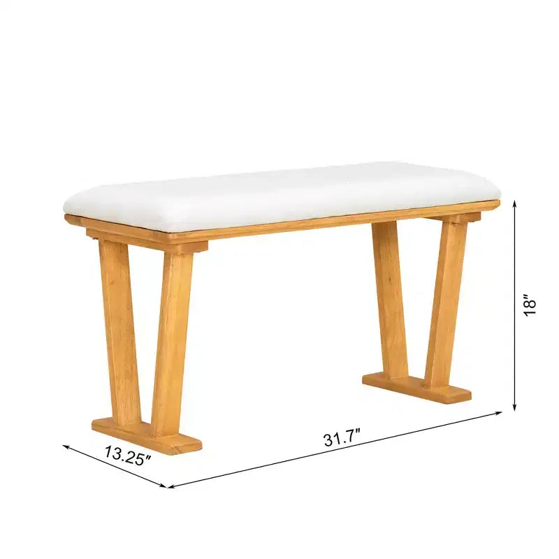 6 Piece Dining Table Set for 6, Farmhouse Dining Set, Space Saving Kitchen Nook Dining Room Breakfast Nook Table Set, Natural+White - ModernLuxe