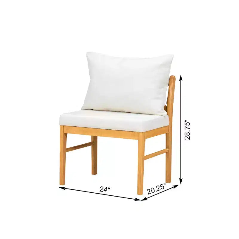 6 Piece Dining Table Set for 6, Farmhouse Dining Set, Space Saving Kitchen Nook Dining Room Breakfast Nook Table Set, Natural+White - ModernLuxe