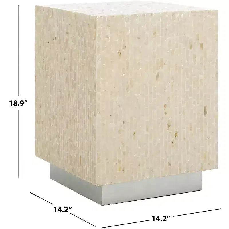 Scarlett Square Accent Table - ACC1809A - Natural/Silver - Safavieh