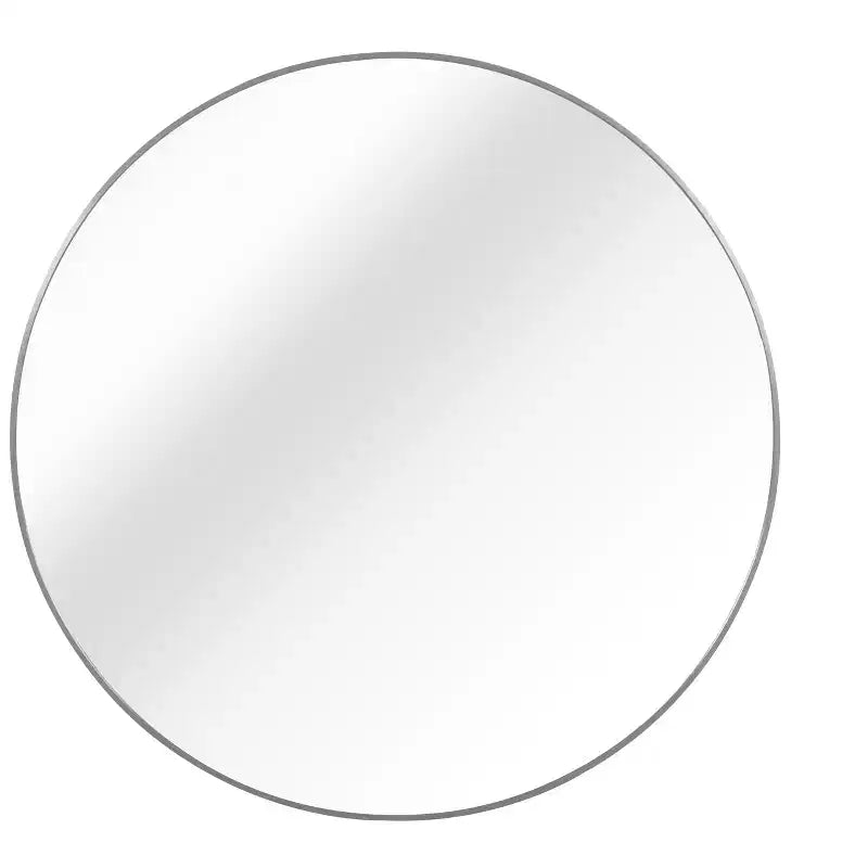 Modern Round Silver Metal Bathroom Vanity Mirror  Wall Mounted
