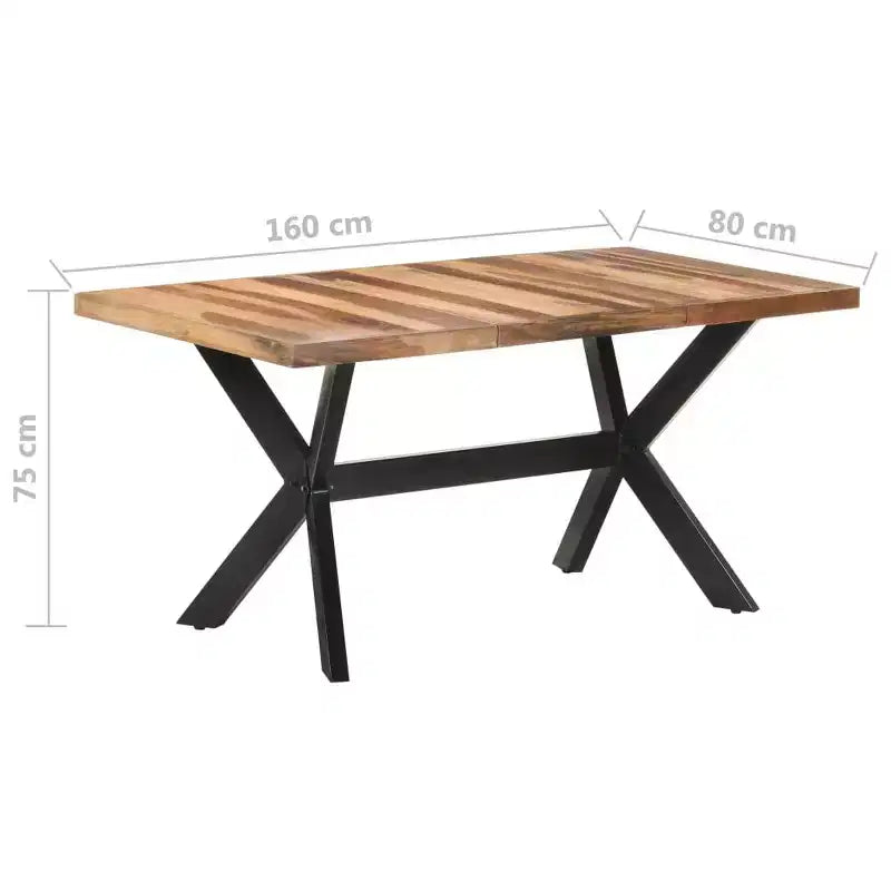 vidaXL Dining Table Honey Solid Acacia wood 55.1 x 27.6 x 29.5 in - 63 x 31.5 x 29.5