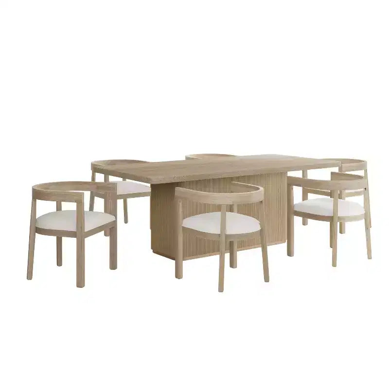 Christopher Knight Home Sticks Contemporary 7 Piece Dining Set with Rubberwood Upholstered Chairs