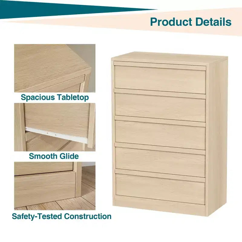 Dresser for Bedroom, with Large Drawers Storage, Modern Dresser Organizer for Living Room, Nursery, Entryway