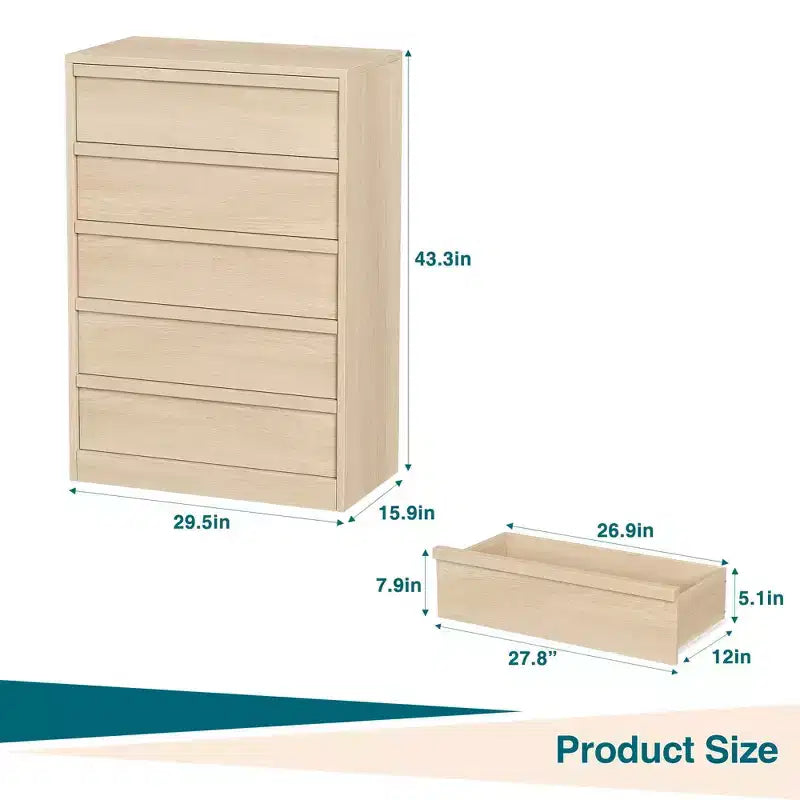 Dresser for Bedroom, with Large Drawers Storage, Modern Dresser Organizer for Living Room, Nursery, Entryway