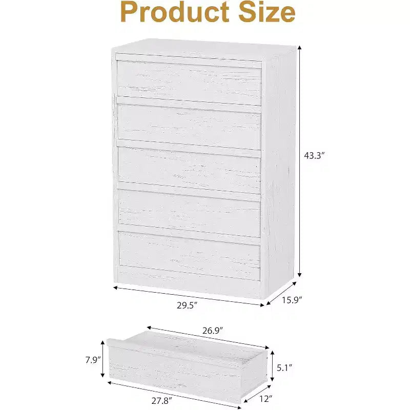 Dresser for Bedroom, with Large Drawers Storage, Modern Dresser Organizer for Living Room, Nursery, Entryway